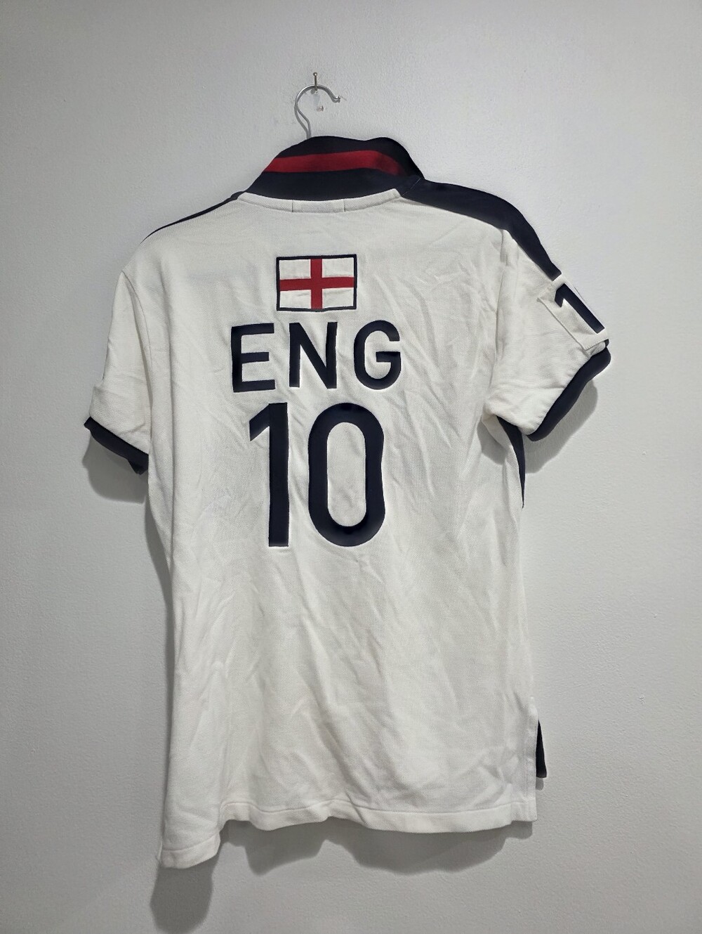 Polo Ralph Lauren England Flag Crest Custom Fit Polo Shirt Size Medium - Picture 9 of 16